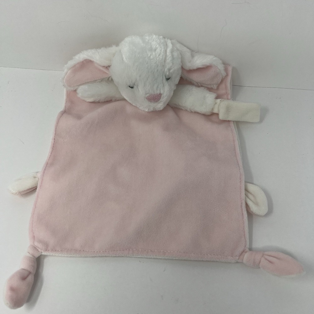 Carter's Lovey Bunny White Pink Security lovies Rattle Plush Baby Comfort Toy